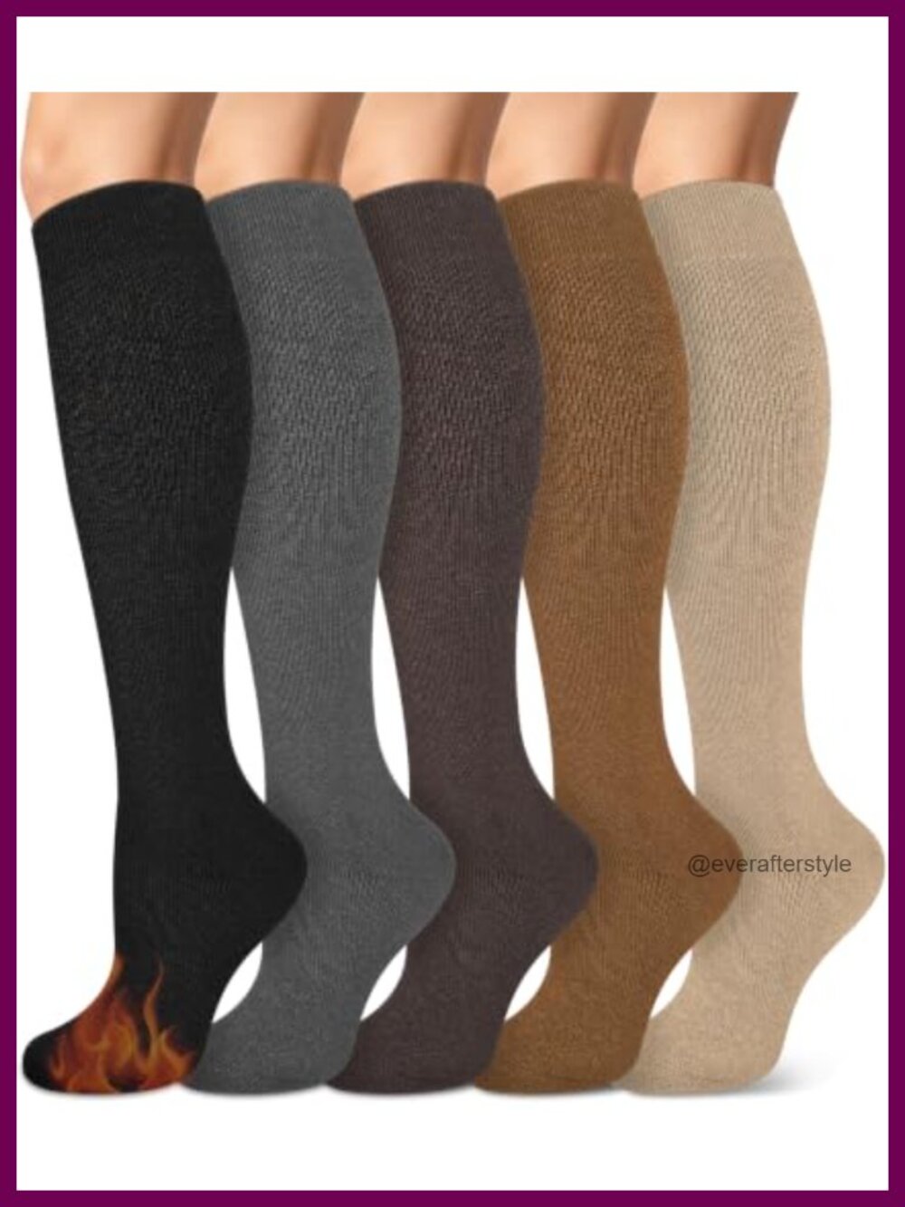 CTHH Thermal Cotton Knee High Socks Thick Warm Hiking Boot Socks Women